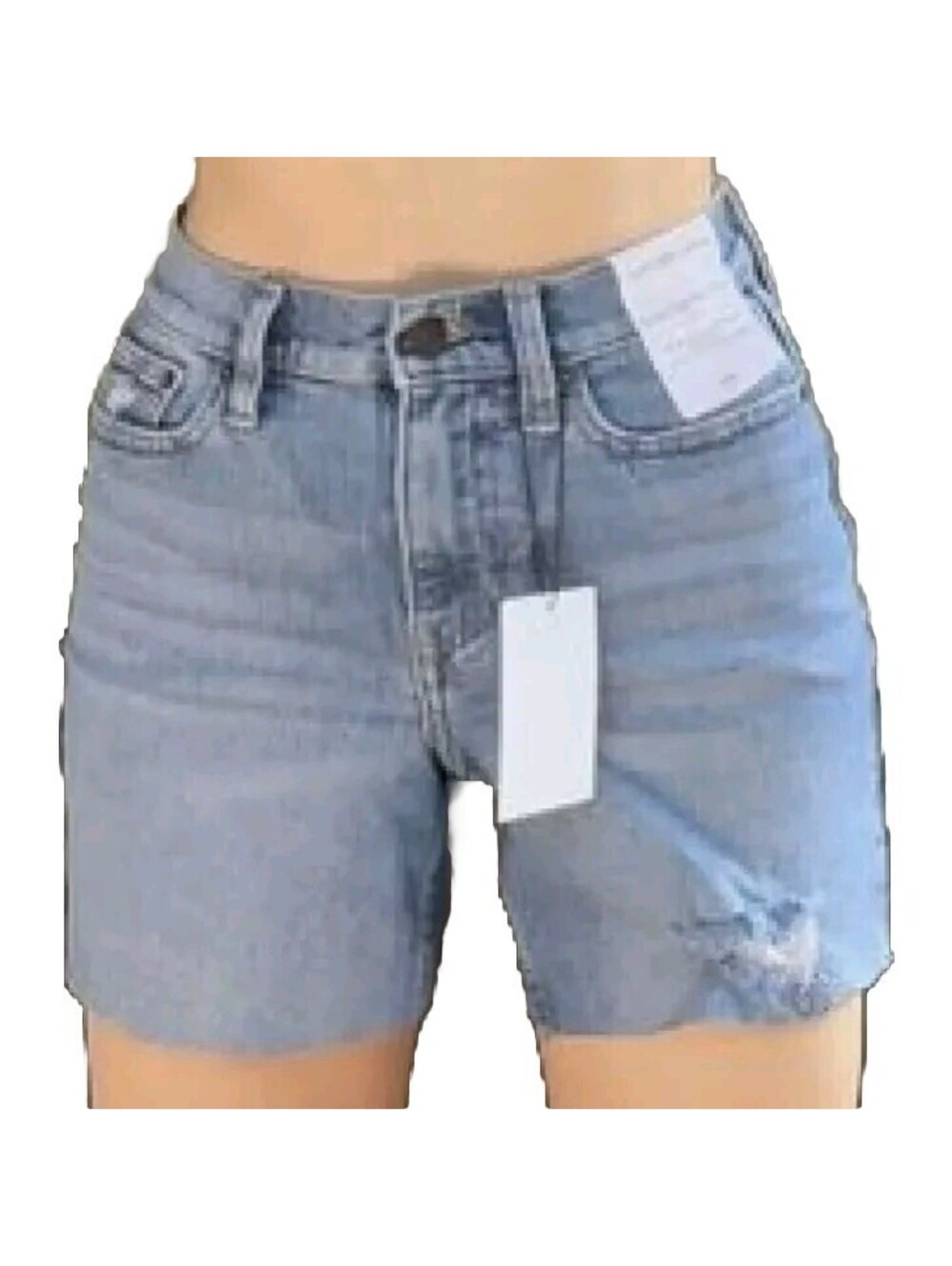 Calvin Klein Women's Super High Rise 90's Fit Shorts Light Blue Denim Sz. 25 NEW
